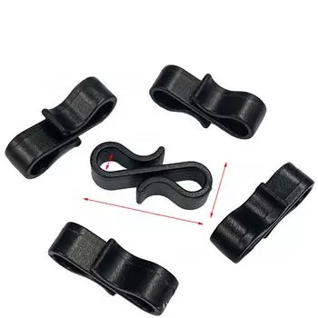 Пластиковый S-образный вращающийся крючок с двумя головками, пряжкой-собачкой и круглым крючком-косточкой чёрный