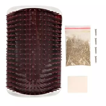 Пластиковый самостоятельный грумер для кошек Массажная расческа Beauty Soft Brush Когтеточка для тела на углу стены Кофе коричневый