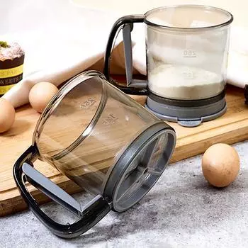 Пластиковый сетчатый сито для муки, мелкоячеистое сито для муки, сито для муки, сито для сахарной пудры, ручное сито для домашней выпечки, кондитерские инструменты, гаджет белый