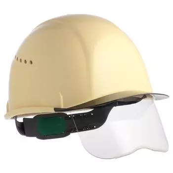 Пластиковый шлем Sumibe Techno серии SAX2 с вентиляцией, прозрачным щитком, отверстиями для воздуха, карнизами, поверхностью, подкладкой, кремовый/дымчатый SAX2CS-A-CR-S
