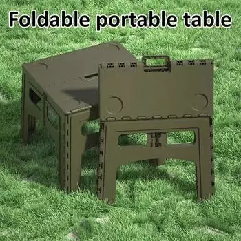 Пластиковый складной стол с ручкой, дизайн Inddor, переносной стол для пикника, барбекю, вечеринки, простой складной стол из полипропилена розовый