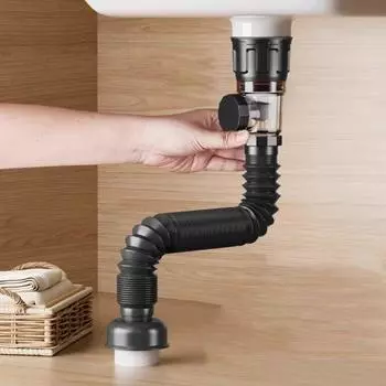 Пластиковый сливной шланг, труба, устройство против запаха, слив для кухонной раковины, слив для умывальника, универсальный white-flip-open