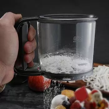 Пластиковый стаканчик, 250 мл, сито для муки, мелкая сетка, простое в использовании, чистое, портативное, многофункциональное, компактный размер, мука