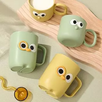 Пластиковый стаканчик для ополаскивателя полости рта с утолщенной ручкой, круглый, двойной, принадлежности для ванной комнаты, стаканчики для чистки зубов, однослойные, анти-падение, креативные