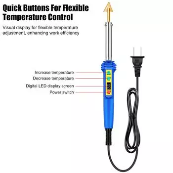 Пластиковый сварочный комплект, 100 Вт светодиодный цифровой регулируемый температурный комплект для ремонта пластика бампера автомобиля EU синий