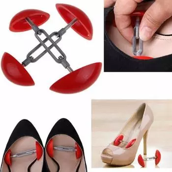 Пластиковый удлинитель с регулируемой шириной для мужчин и женщин, мини-ботинок, женские туфли на плоской подошве и высоком каблуке розовый