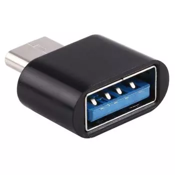 Пластиковый USB-C / Type-C Male to USB 2.0 Female OTG Data Transfer Charger чёрный