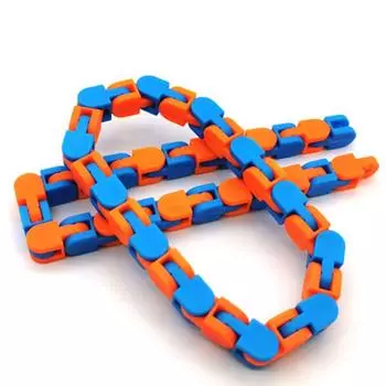 Пластиковый велосипедный трек Diy, декомпрессионная цепочка, игрушка, волшебный браслет с жидкостью, дурацкие треки not assembled оранжевый/жёлтый