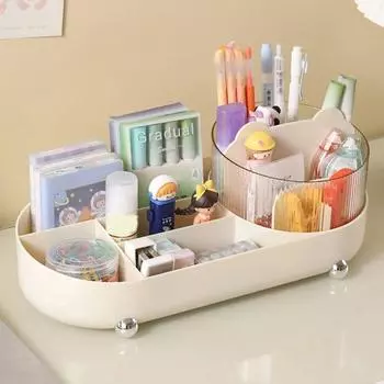 Пластиковый вращающийся на 360° ящик для хранения косметики большой емкости влагостойкий ящик для хранения косметики экономящий место косметический витринный шкаф style A прозрачный