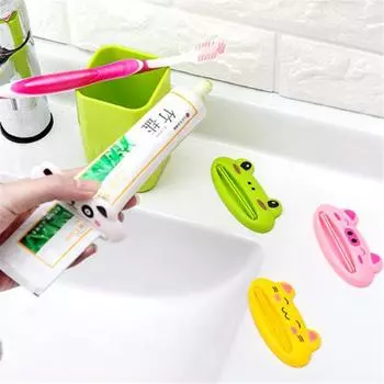 Пластиковый выдавливатель тюбика зубной пасты в виде мультяшного животного, дозатор крема для домашней ванной комнаты, выдавливающий инструмент