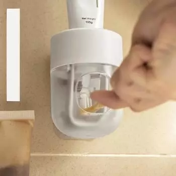 Пластиковый выдавливатель зубной пасты полностью автоматический настенный домашний стеллаж для хранения без перфоратора Ленивый артефакт для ванной комнаты