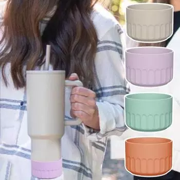 Пластиковый защитный чехол для дна стакана с водой Защитный чехол для бутылки с водой с нескользящим дном на присоске Противоожоговый нижний бампер стакана для колбы A оранжевый