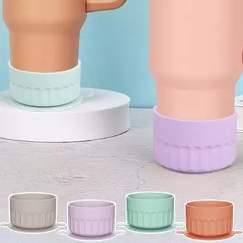 Пластиковый защитный чехол для дна стакана с водой Защитный чехол для бутылки с водой с нескользящим дном на присоске Противоожоговый нижний бампер стакана для колбы A оранжевый