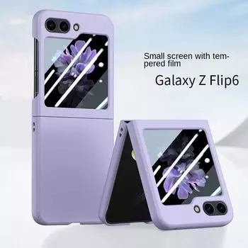 Пластиковый защитный чехол из стекла с эффектом кожи для Samsung Galaxy Z Flip 6 5 Flip6 Flip5 5G, жесткий защитный чехол Galaxy Z Flip5 белый