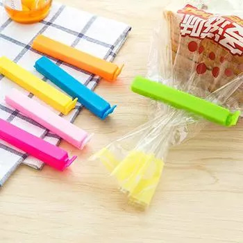 Пластиковый зажим для герметизации 11 см для сохранения продуктов, пакетов со снеками, чая; Влагоотталкивающий; Доступен настраиваемый логотип