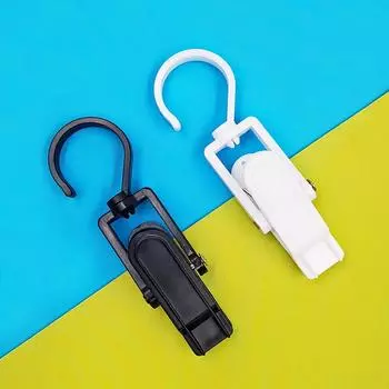 Пластиковый зажим Зажим для пальто и шляпы Поворотный зажим для штор Зажим для дисплея Поворотный крючок Зажим для галстука Зажим для шляпы и носка 10pcs белый