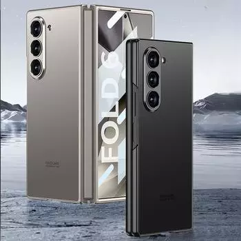 Пластиковый жесткий чехол-пленка для телефона Samsung Galaxy Z Fold 6 5 4 3 Fold6 Fold5 Fold4 Fold3 5G матовый защитный чехол Galaxy Z Fold5 серый