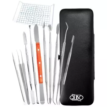 Пластилин для лепки из нержавеющей стали QLIBO, 10 предметов, специальный набор, включающий набор для начинающих и продвинутых пользователей, работу, шпатель, пинцет, набор, футляр, пресс, серебряный