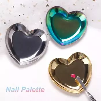 Пластина для дизайна ногтей с титановым покрытием, долговечная нержавеющая сталь, палитра цветов в форме сердца для женщин золотистый