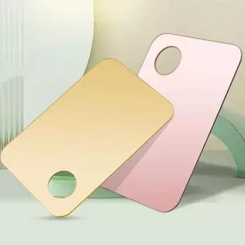 Пластина для ногтей с тонером, круглой ручкой с отверстием, полированной поверхностью, выдолбленным дизайном, палитра для самостоятельного смешивания цветов золотистый