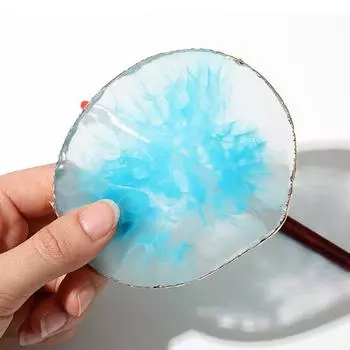 Пластина для перемешивания, элегантная, легко чистящаяся, с золотым краем, стильная винтажная позолоченная палитра для дизайна ногтей, аксессуары для маникюра фиолетовый