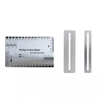 Пластина для полировки ладов гитары, линейка для измерения струн, набор из 3 наждачных бумаг, шлифовальная накладка грифа, шкала высоты струн гитары, басовая струна гитары