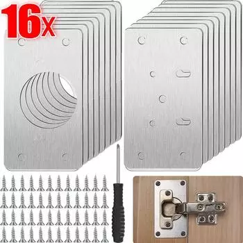 Пластина для ремонта петель Инструмент для монтажа дверных петель кухонных шкафов Мебельная фурнитура для шкафов Комплекты пластин для крепления петель из нержавеющей стали