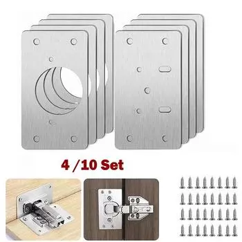 Пластина для ремонта петель, ящик для мебели, ящик для ремонта стола, крепление, инструмент, фурнитура, крепежная пластина для петель из нержавеющей стали 4Pair