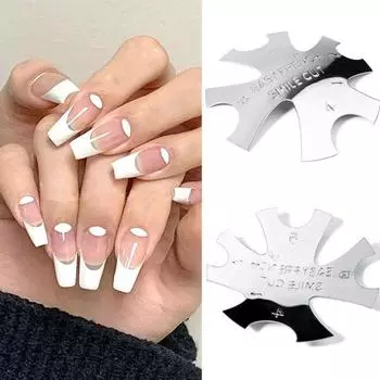 Пластина для резки ногтей из нержавеющей стали, многоразовый триммер для маникюра во французском стиле для полировки ногтей для женщин серебряный