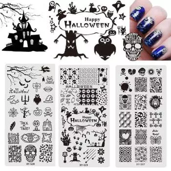 Пластина для штампа для ногтей, многоразовые декоративные привлекательные штампы для дизайна ногтей на Хэллоуин, дизайн для маникюра, подарок на день рождения