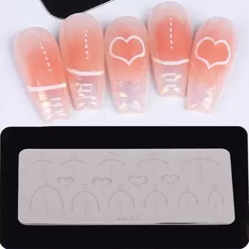 Пластина для штамповки ногтей Французский дизайн Геометрия Волна Линия Рисунок Печать Шаблоны штампов Любовь Подвеска для ногтей Инструменты для трафарета one size