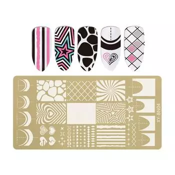 Пластина для стемпинга для ногтей из нержавеющей стали с цветочным, бабочкой, бантиком, фейерверком для DIY маникюра, салонного декора 4