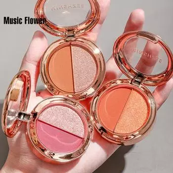 Пластина для теней для век Мини-портативная Золотая стильная жемчужно-оранжевая палитра теней для век с блестками B