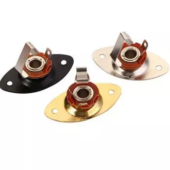 Пластина и винты для гитарного разъема Гитарный разъем для замены Выходной аудиовыход Выходной разъем Стереоразъем чёрный