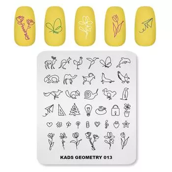 Пластины для ногтей KADS, штамповка геометрии 013, дизайн ногтей, аксессуары для ногтей, инструменты для штамповки, пластина