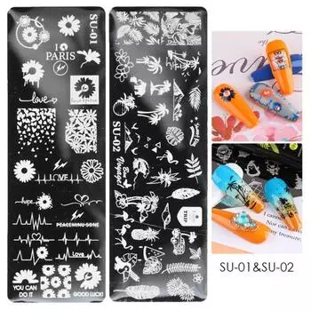 Пластины для штамповки ногтей, человеческое лицо, несколько изображений, маникюрное искусство, печатная пластина из нержавеющей стали 1