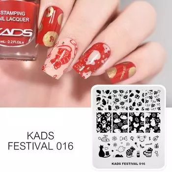 Пластины для штамповки ногтей KADS, инструменты для дизайна с милой мышкой и бантом, шаблон штампа для маникюра, дизайна ногтей