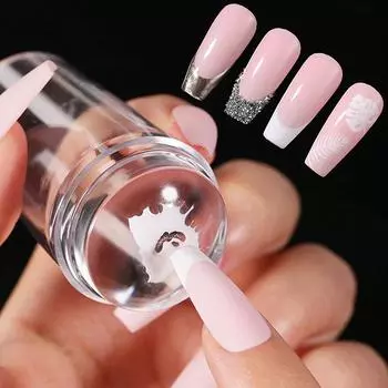 Пластины для штамповки ногтей Pure Clear Jelly Nail Art Stamper Scraper Set Print Silicone Marshmallow Design Маникюрные аксессуары Инструмент