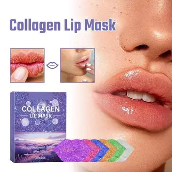 Пластырь для губ нежно питает и увлажняет кожу вокруг губ очищает кератиновый пластырь для губ коллагеновая маска для восстановления морщин на губах 6 шт 2 мл One Size фиолетовый