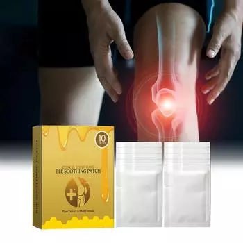 Пластырь для ног Bee Pain Care эластичный тканевый пластырь для суставов шеи, колена, плеча, талии, ноги 10 шт. One Size жёлтый