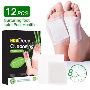 Пластырь для ног Mai Bamboo Charcoal Foot Massage Help Sleep Foot Patch Care 12 пластырей