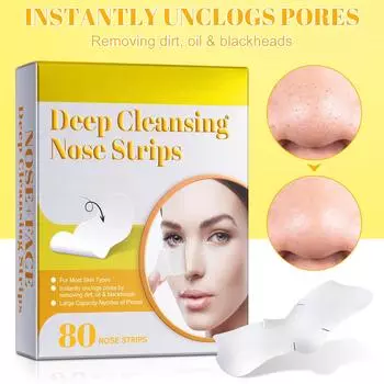 Пластырь для носа от черных точек, поглощает черные точки, закрывает поры, очищающий пластырь для носа 80 шт.