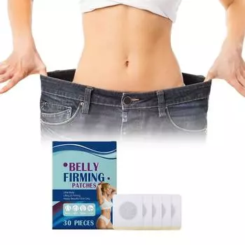 Пластырь для похудения тела укрепляет пищеварительную систему, улучшает моторику желудочно-кишечного тракта, циркуляцию, дренаж, формирует форму для лучшего похудения, 30 штук One Size синий