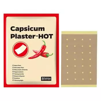 Пластырь для снятия боли Chili Plaster, пластырь для снятия боли в суставах, 1 упаковка, 8 штук One Size