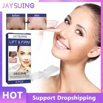 Пластырь для удаления угрей, глубокое очищение, лечение прыщей, прыщей, черных точек, сужение пор, укрепляющие разглаживающие полоски для носа, 6 шт.