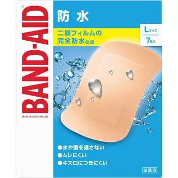 Пластырь JNTL Consumer Health Band-Aid Водонепроницаемый размер L 7 листов Пластырь первой помощи (стандартный тип) Средства первой помощи Двухслойная структура нового материала 1 set