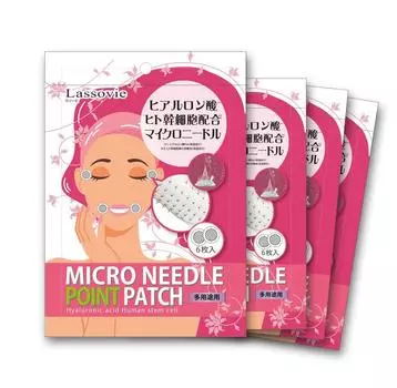 Пластырь Lassovie Microneedle Point Patch с гиалуроновой кислотой иглы для стволовых клеток человека, раствор для культивирования, 6 шт. x 4, частичная упаковка, пластырь Micro Needle Patch для глаз
