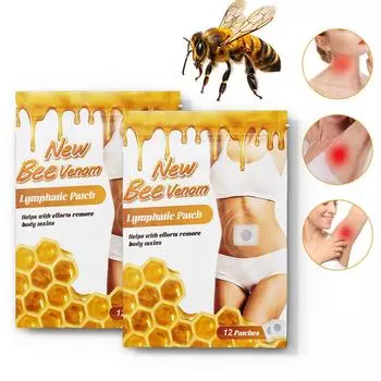 Пластырь Медовый Лимфатический Пластырь Подмышки Шея Лимфатический Уход Медовый Лимфатический Пластырь (12 патчей/упаковка)