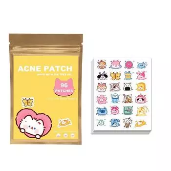 Пластырь от прыщей большой емкости, симпатичные защитные покрытия от прыщей, гидроколлоидные пластыри от прыщей с гиалуроновой кислотой, 96 шт. One Size розовый