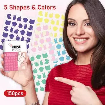 Пластырь от прыщей в форме облака, гидроколлоидный пластырь от прыщей, пластырь для поглощения прыщей, пластырь для ухода за кожей лица (1 упаковка, 150 таблеток) One Size